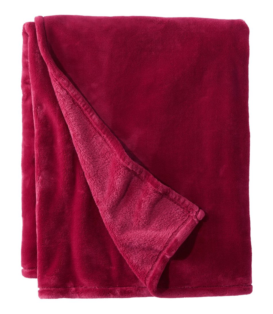 L.L.Bean Wicked Plush Fleece Throw Blanket, Size One Size - Red